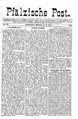 Pfälzische Post Mittwoch 19. Juni 1872