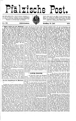 Pfälzische Post Samstag 13. Juli 1872