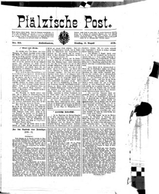 Pfälzische Post Dienstag 13. August 1872