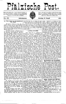Pfälzische Post Sonntag 25. August 1872