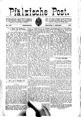 Pfälzische Post Donnerstag 5. September 1872