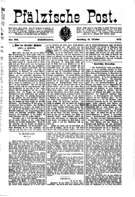 Pfälzische Post Samstag 19. Oktober 1872
