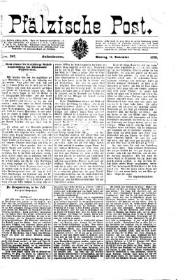 Pfälzische Post Montag 11. November 1872