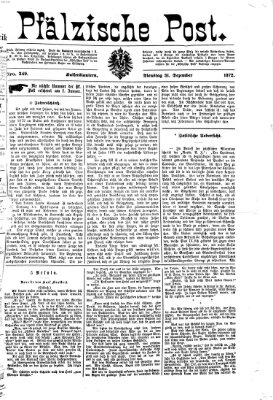 Pfälzische Post Dienstag 31. Dezember 1872