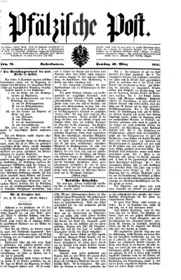 Pfälzische Post Samstag 29. März 1873
