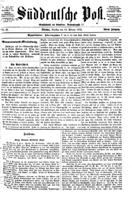 Süddeutsche Post Dienstag 13. Februar 1872