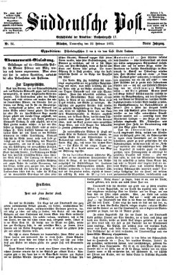 Süddeutsche Post Donnerstag 22. Februar 1872