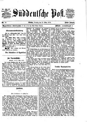Süddeutsche Post Samstag 22. März 1873