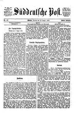 Süddeutsche Post Sonntag 10. August 1873