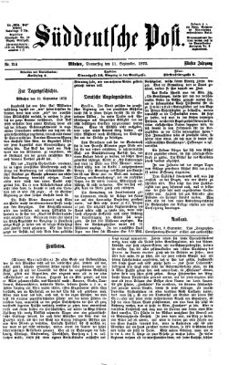 Süddeutsche Post Donnerstag 11. September 1873