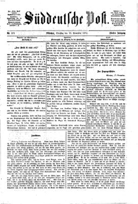 Süddeutsche Post Dienstag 18. November 1873