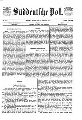 Süddeutsche Post Mittwoch 19. November 1873