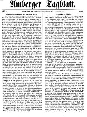 Amberger Tagblatt Donnerstag 11. Januar 1872