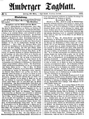 Amberger Tagblatt Freitag 29. März 1872