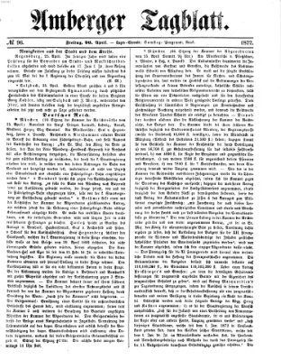 Amberger Tagblatt Freitag 26. April 1872