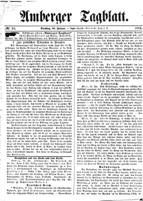 Amberger Tagblatt Dienstag 28. Januar 1873