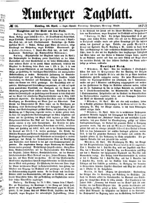 Amberger Tagblatt Samstag 26. April 1873