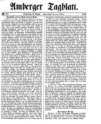 Amberger Tagblatt Donnerstag 21. August 1873