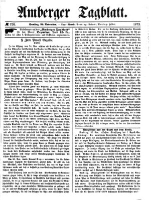 Amberger Tagblatt Samstag 29. November 1873