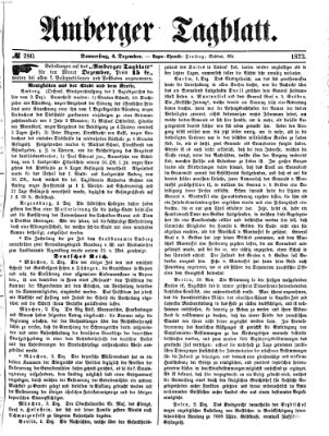 Amberger Tagblatt Donnerstag 4. Dezember 1873