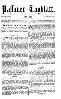 Passauer Tagblatt Montag 14. Oktober 1872