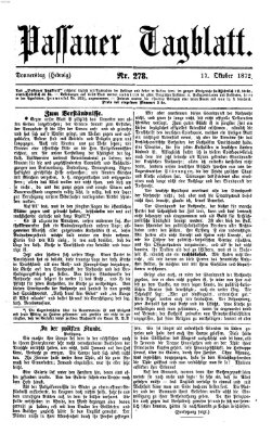 Passauer Tagblatt Donnerstag 17. Oktober 1872