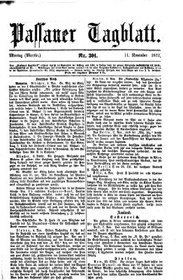 Passauer Tagblatt Montag 11. November 1872
