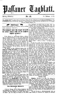 Passauer Tagblatt Freitag 14. Februar 1873