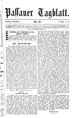 Passauer Tagblatt Samstag 5. April 1873