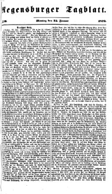 Regensburger Tagblatt Montag 22. Januar 1872