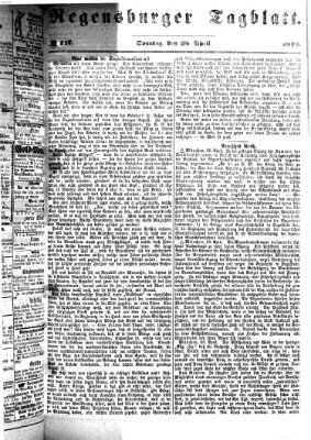 Regensburger Tagblatt Sonntag 28. April 1872