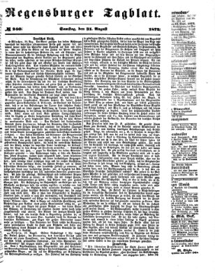 Regensburger Tagblatt Samstag 31. August 1872