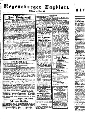 Regensburger Tagblatt Samstag 13. Juli 1872