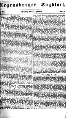 Regensburger Tagblatt Montag 17. Februar 1873
