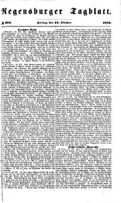 Regensburger Tagblatt Freitag 24. Oktober 1873