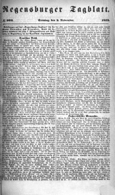 Regensburger Tagblatt Sonntag 2. November 1873