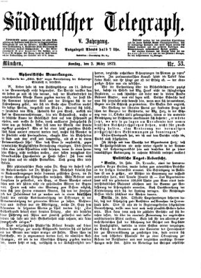 Süddeutscher Telegraph Samstag 2. März 1872