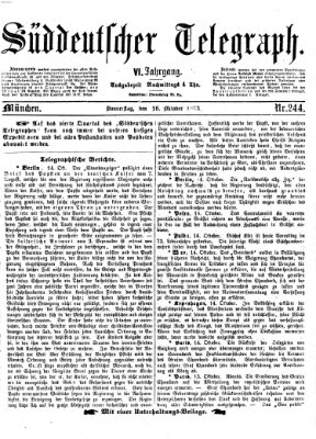 Süddeutscher Telegraph Donnerstag 16. Oktober 1873