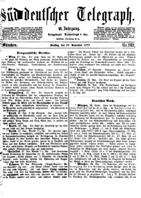 Süddeutscher Telegraph Samstag 29. November 1873