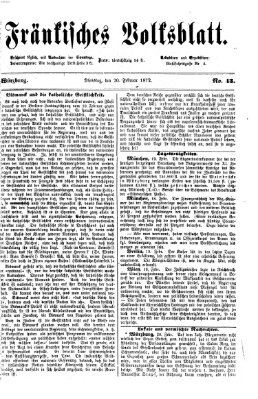 Fränkisches Volksblatt Dienstag 20. Februar 1872