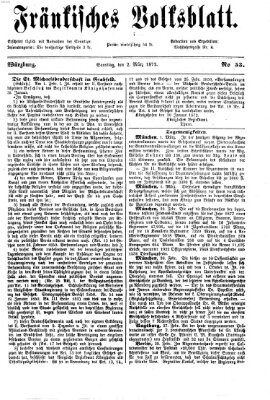 Fränkisches Volksblatt Samstag 2. März 1872