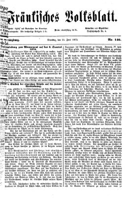 Fränkisches Volksblatt Dienstag 25. Juni 1872