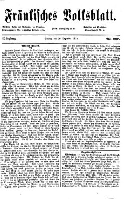 Fränkisches Volksblatt Freitag 20. Dezember 1872