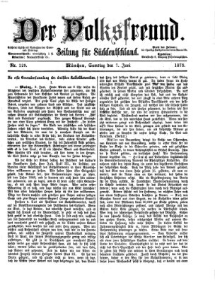 Der Volksfreund Samstag 7. Juni 1873