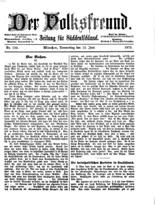 Der Volksfreund Donnerstag 12. Juni 1873