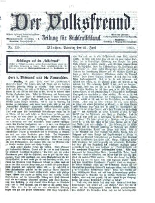 Der Volksfreund Samstag 21. Juni 1873
