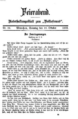Feierabend (Der Volksfreund) Sonntag 19. Oktober 1873