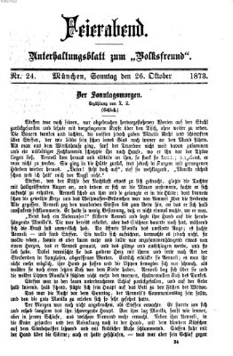 Feierabend (Der Volksfreund) Sonntag 26. Oktober 1873