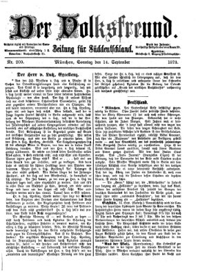 Der Volksfreund Sonntag 14. September 1873