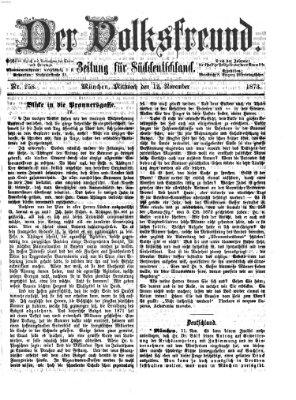 Der Volksfreund Mittwoch 12. November 1873